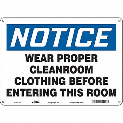 CONDOR 466R59 Safety Sign 10 in x 14 in Aluminum