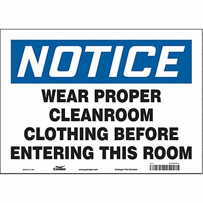 CONDOR 466R63 Safety Sign 10 in x 14 in Vinyl
