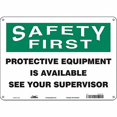 CONDOR 466R76 Safety Sign 10 inx14 in Polyethylene