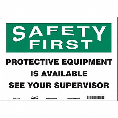 CONDOR 466R78 Safety Sign 10 inx14 in Vinyl