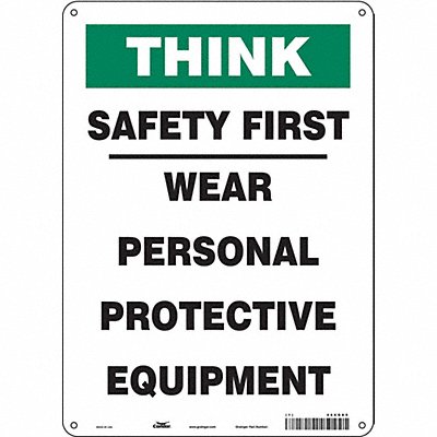 CONDOR 466R85 K0729 Safety Sign 14 inx10 in Aluminum