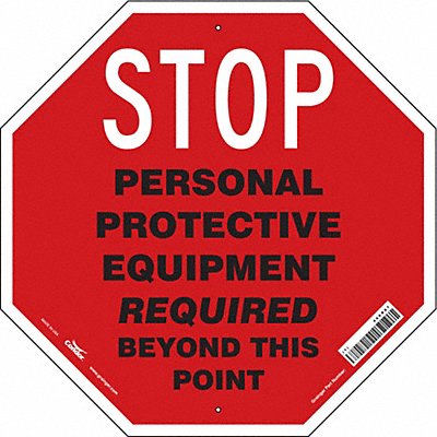 CONDOR 466R87 Safety Sign 24 in x 24 in Aluminum