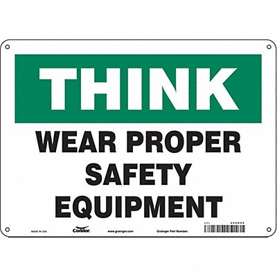 CONDOR 466R96 Safety Sign 10 inx14 in Aluminum