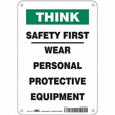 CONDOR 466R98 K0729 Safety Sign 10 inx7 in Polyethylene