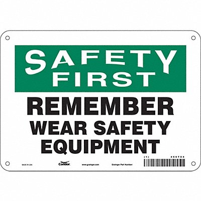 CONDOR 466T04 Safety Sign 7 in x 10 in Aluminum