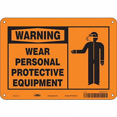 CONDOR 466T10 Safety Sign 7 in x 10 in Aluminum