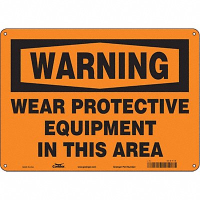 CONDOR 466T19 Safety Sign 10 inx14 in Polyethylene