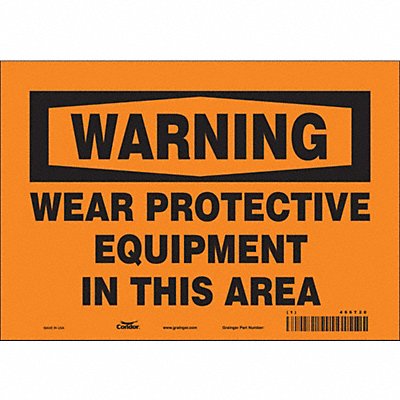 CONDOR 466T20 Safety Sign 7 in x 10 in Vinyl