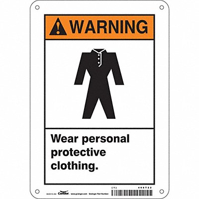 CONDOR 466T22 Safety Sign 10 in x 7 in Aluminum