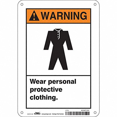 CONDOR 466T24 Safety Sign 10 in x 7 in Polyethylene