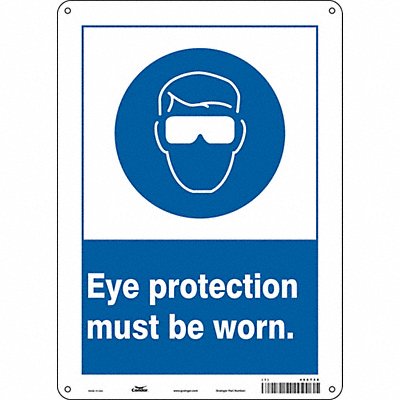 CONDOR 466T58 Safety Sign 14 in x 10 in Aluminum