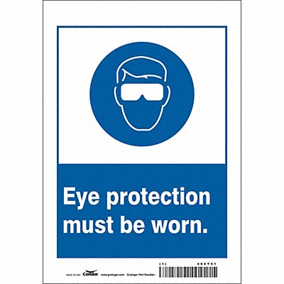 CONDOR 466T61 Safety Sign 10 in x 7 in Vinyl