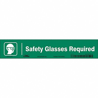 CONDOR 466T94 Safety Sign 1.75in x 9in Vinyl