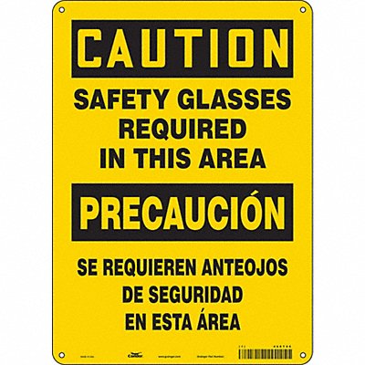 CONDOR 466T96 Safety Sign 14 in x 10 in Aluminum