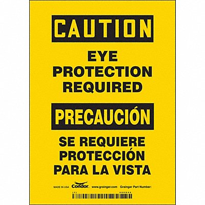 CONDOR 466U44 Safety Sign 7 in x 5 in Vinyl