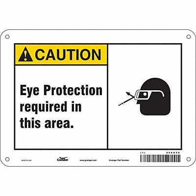 CONDOR 466U56 Safety Sign 7 in x 10 in Aluminum