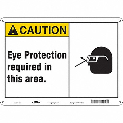 CONDOR 466U57 Safety Sign 10 inx14 in Aluminum