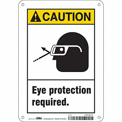 CONDOR 466U63 Safety Sign 10 inx7 in Aluminum