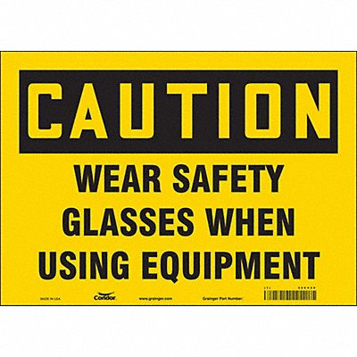 CONDOR 466V29 Safety Sign 10 in x 14 in Vinyl