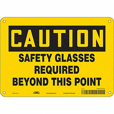 CONDOR 466V30 Safety Sign 7 in x 10 in Aluminum