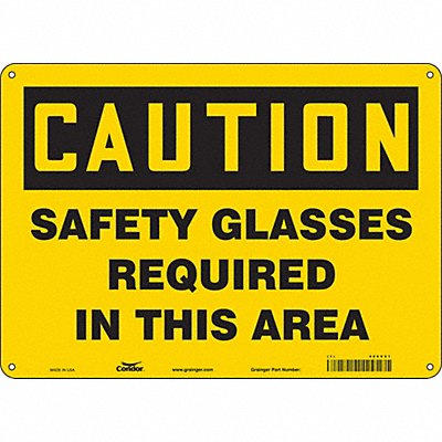 CONDOR 466V51 Safety Sign 10 inx14 in Aluminum