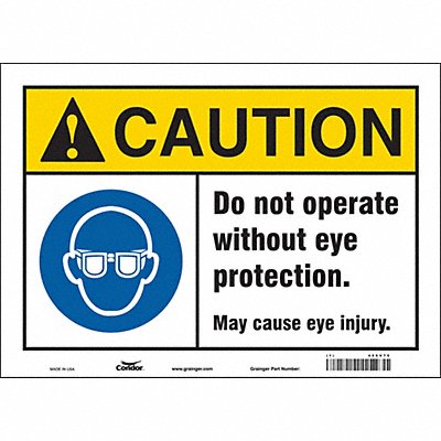 CONDOR 466V75 Safety Sign 10 in x 14 in Vinyl