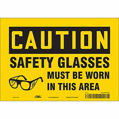 CONDOR 466V88 Safety Sign 7 inx10 in Vinyl