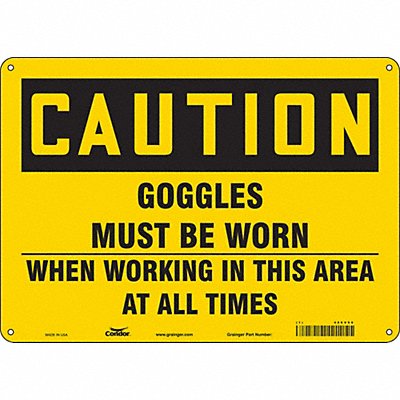 CONDOR 466V98 Safety Sign 10 in x 14 in Aluminum