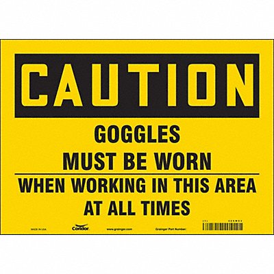 CONDOR 466W03 Safety Sign 10 inx14 in Vinyl
