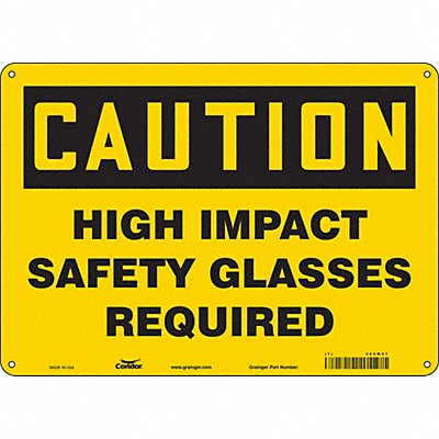 CONDOR 466W07 Safety Sign 10 in x 14 in Polyethylene
