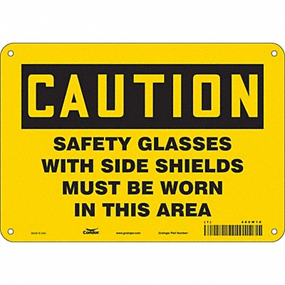 CONDOR 466W10 Safety Sign 7 in x 10 in Aluminum