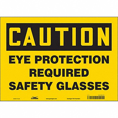 CONDOR 466W36 Safety Sign 10 inx14 in Vinyl