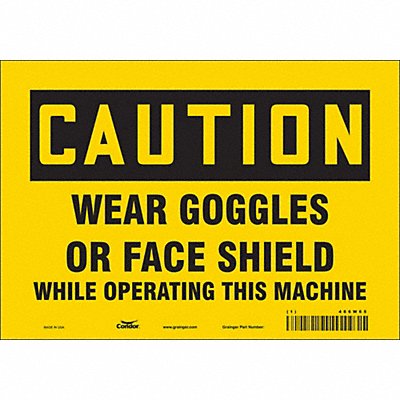 CONDOR 466W65 Safety Sign 7 inx10 in Vinyl