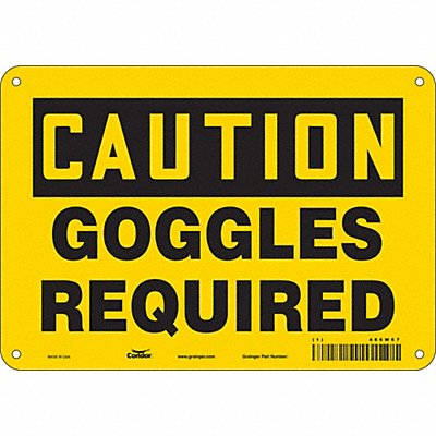 CONDOR 466W67 Safety Sign 7 in x 10 in Aluminum