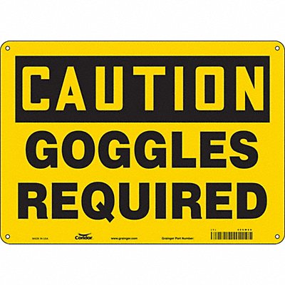 CONDOR 466W68 Safety Sign 10 in x 14 in Aluminum