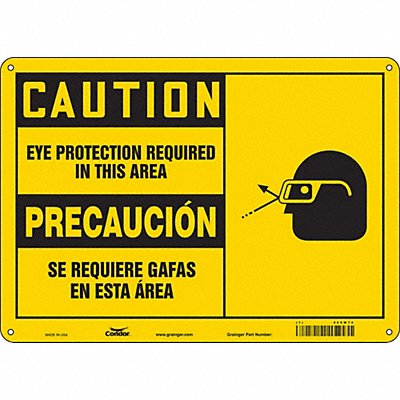 CONDOR 466W74 K0345 Safety Sign 10 inx14 in Aluminum