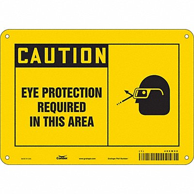 CONDOR 466W80 Safety Sign 7 in x 10 in Aluminum