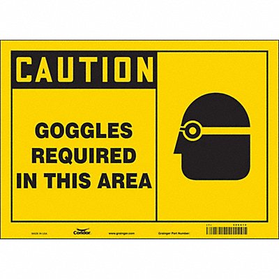 CONDOR 466X10 Safety Sign 10 in x 14 in Vinyl