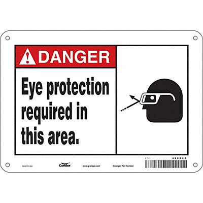 CONDOR 466X23 Safety Sign 7 in x 10 in Aluminum