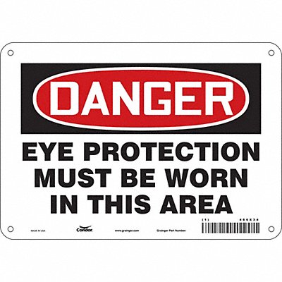 CONDOR 466X34 Safety Sign 7 in x 10 in Vinyl