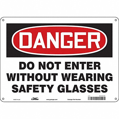 CONDOR 466X49 Safety Sign 10 in x 14 in Aluminum