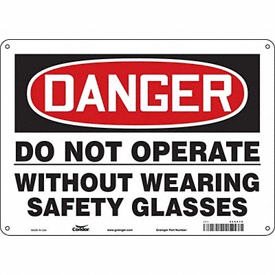 CONDOR 466X70 Safety Sign 10 in x 14 in Polyethylene