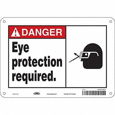 CONDOR 466X80 Safety Sign 7 in x 10 in Aluminum