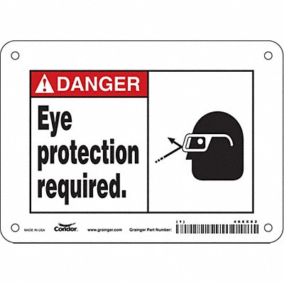 CONDOR 466X82 Safety Sign 5 inx7 in Polyethylene