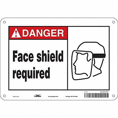 CONDOR 466X89 Safety Sign 7 in x 10 in Aluminum
