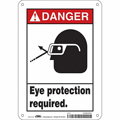 CONDOR 466X98 Safety Sign 10 in x 7 in Aluminum