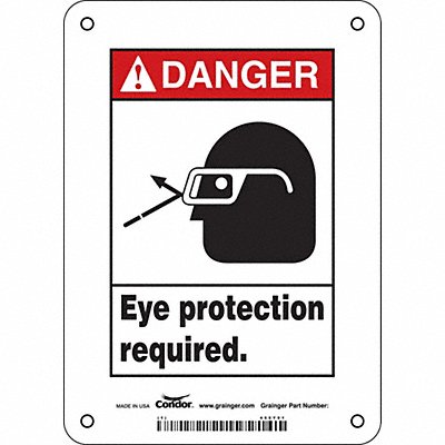 CONDOR 466Y01 Safety Sign 7 in x 5 in Polyethylene
