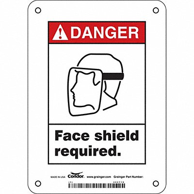 CONDOR 466Y10 Safety Sign 7 inx5 in Polyethylene