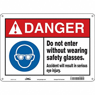 CONDOR 466Y26 Safety Sign 10 inx14 in Polyethylene