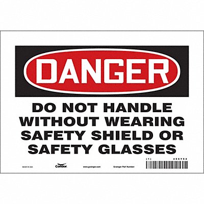 CONDOR 466Y64 Safety Sign 7 in x 10 in Vinyl